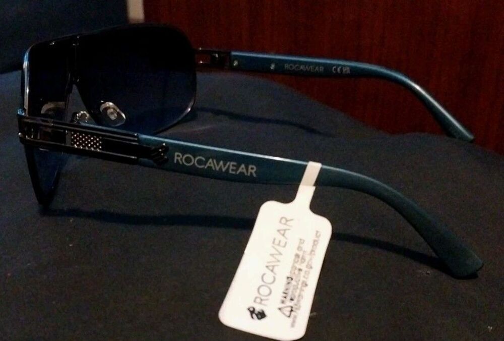 Rocawear Metal Shield UV400 Sunglasses. Gunmetal Frame & Blue Lens - Picture 2 of 7